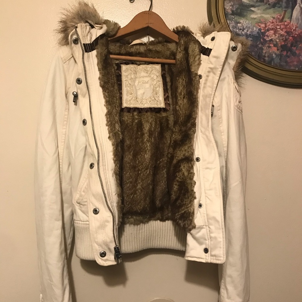 A&F with faux fur hood